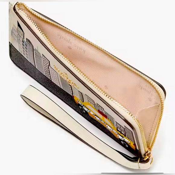 NWT! KATE SPADE NYC BIG APPLE SMALL L-ZIP WRISTLET - Picture 3 of 7